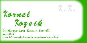 kornel kozsik business card
