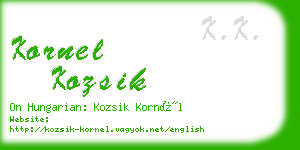 kornel kozsik business card